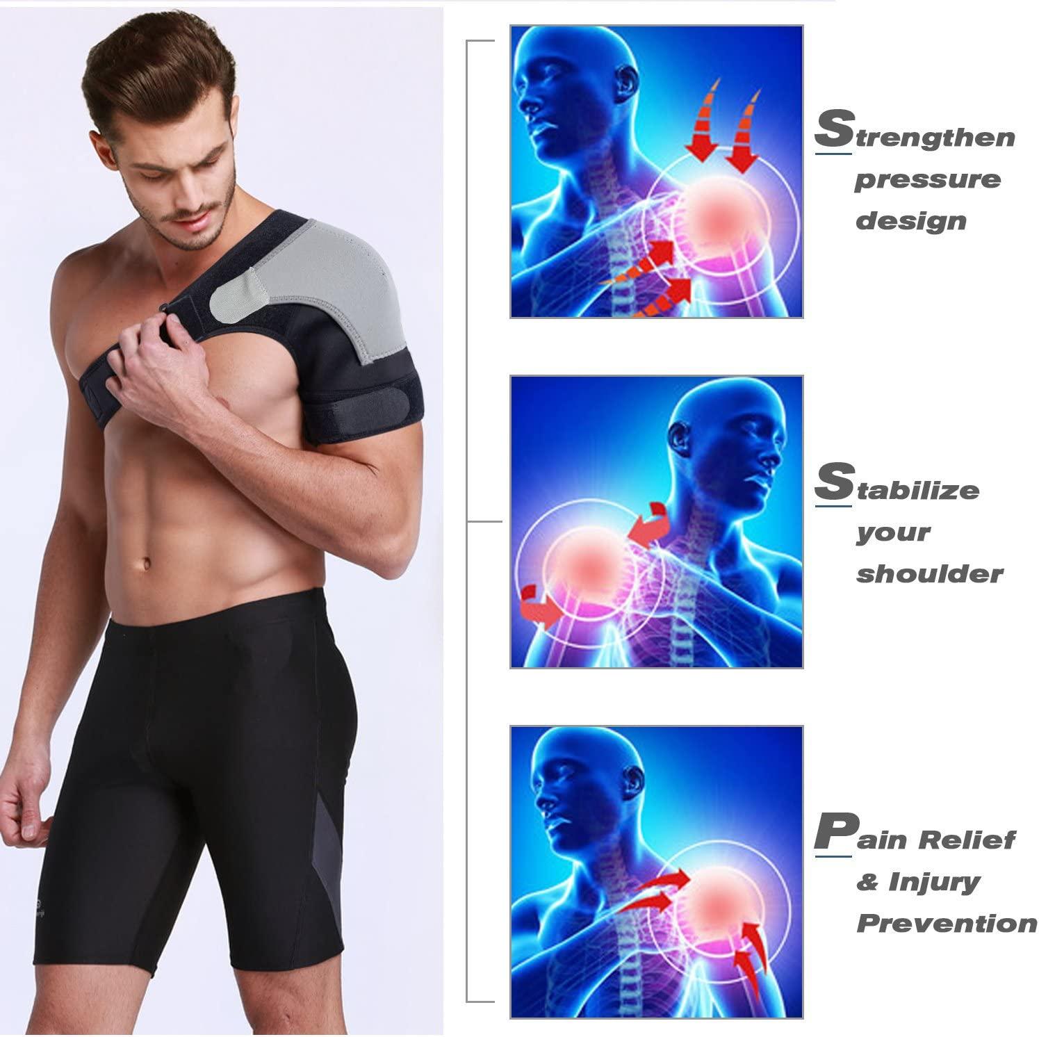 Adjustable Shoulder Stability Brace with Pressure Pad Breathable Neoprene Support for Rotator