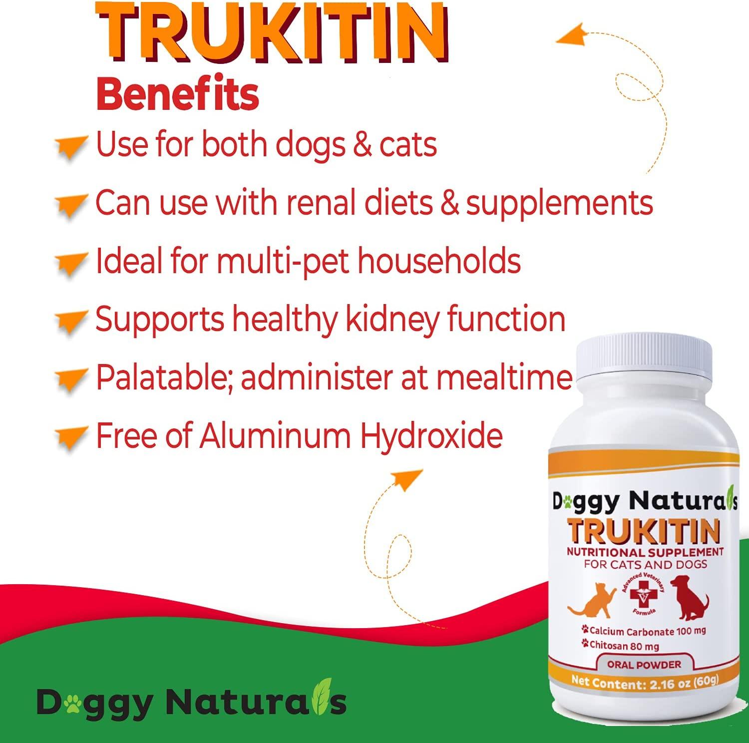 Pet Health Pharma Trukitin Chitosan Phosphate Binder for Cats & Dogs