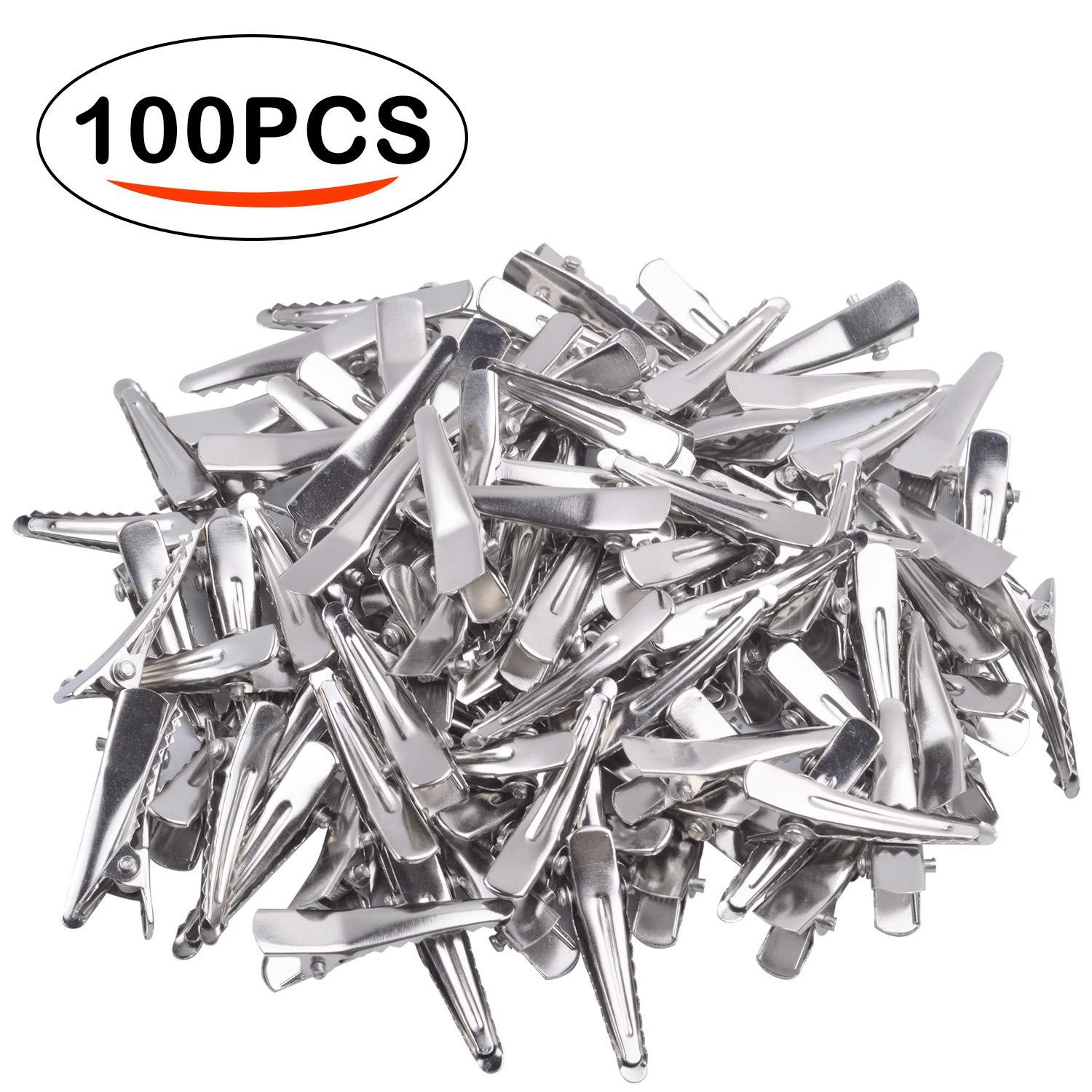 30MM Small Alligator Hair Clips, 100 Pieces Silver Metal Alligator Hair Pins  Teeth Bows Crocodile Hair Clips Holders Accessories for Hair Care, Arts &  Crafts Projects