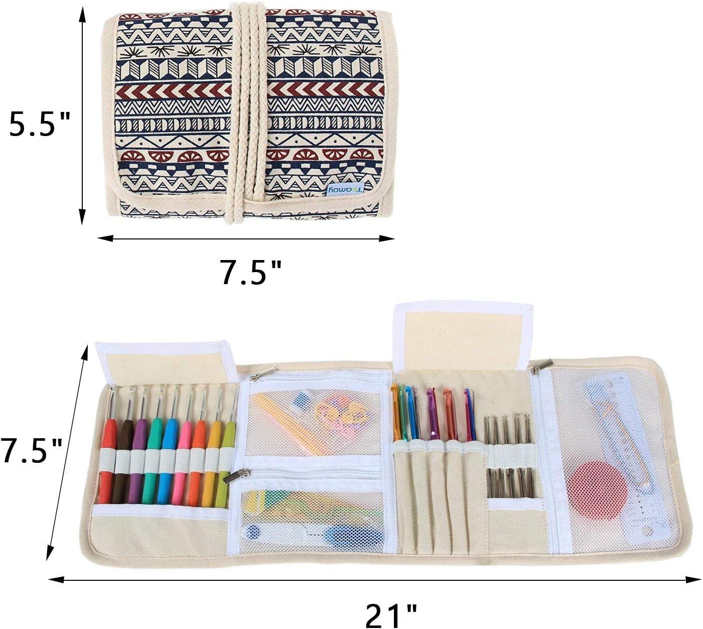 Chinese Rolling Crochet Needle Bag, Foldable Knitting Crochet Hook