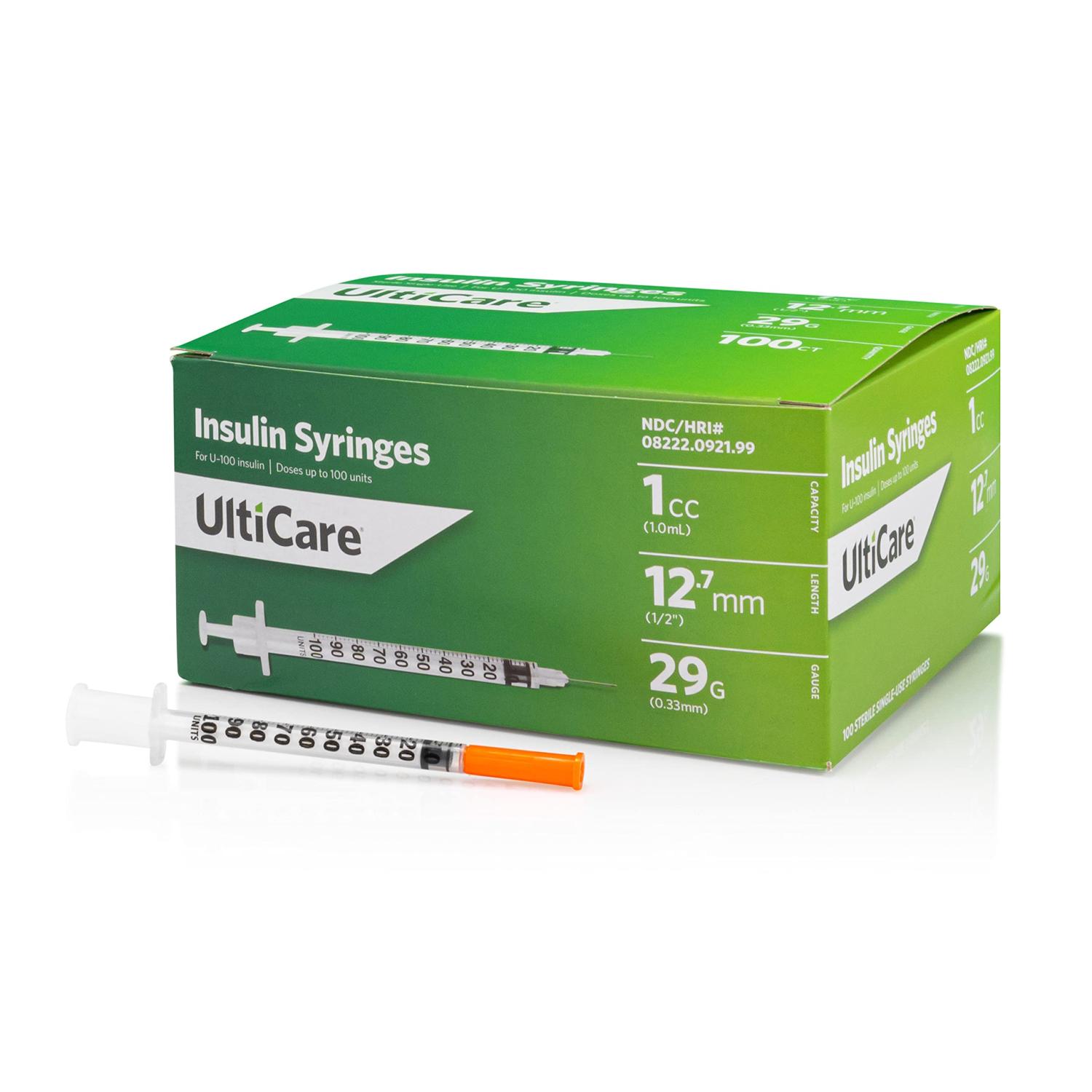 UltiCare U100 Insulin Syringes Comfortable & Accurate Dosing 1cc
