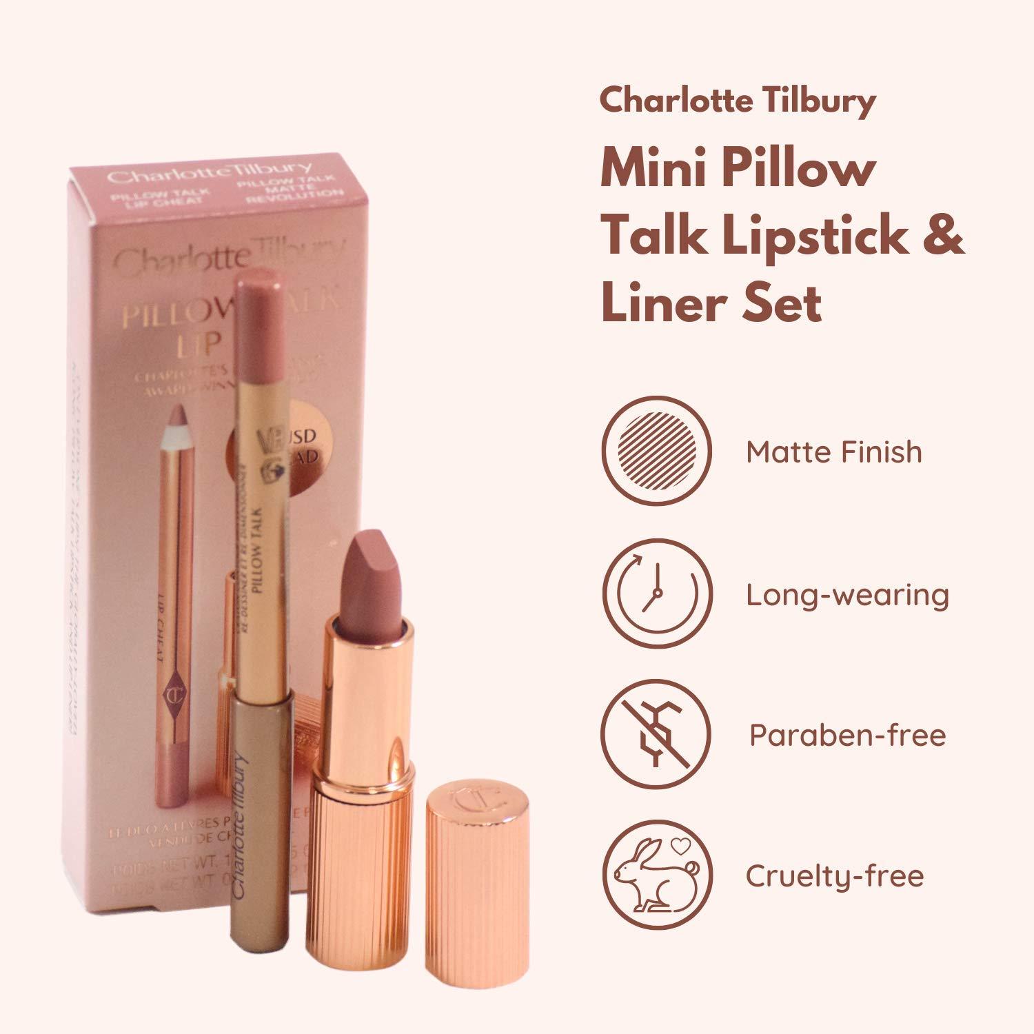 Charlotte Tilbury Pillow Talk Mini Matte Revolution Lipstick and Lip
