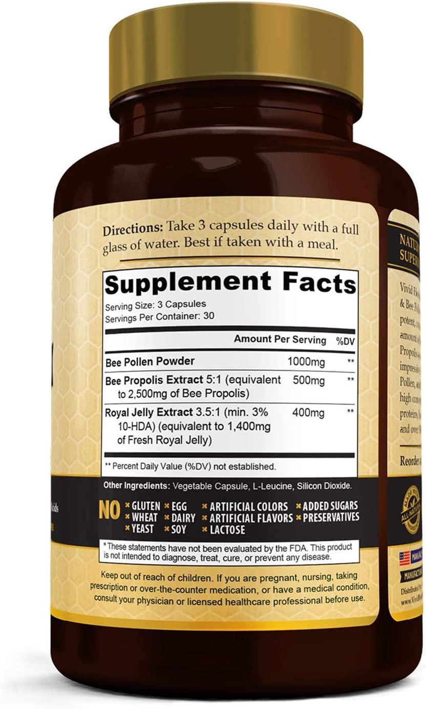 Immune Boosting Royal Jelly Supplement with Bee Pollen & Propolis