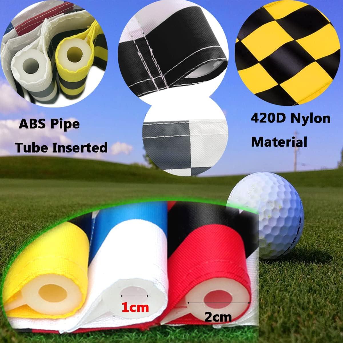 5 PCS Golf Flag Putting Green Flag Checkered Golf Flags with Tube Inserted Solid, Nylon Golf