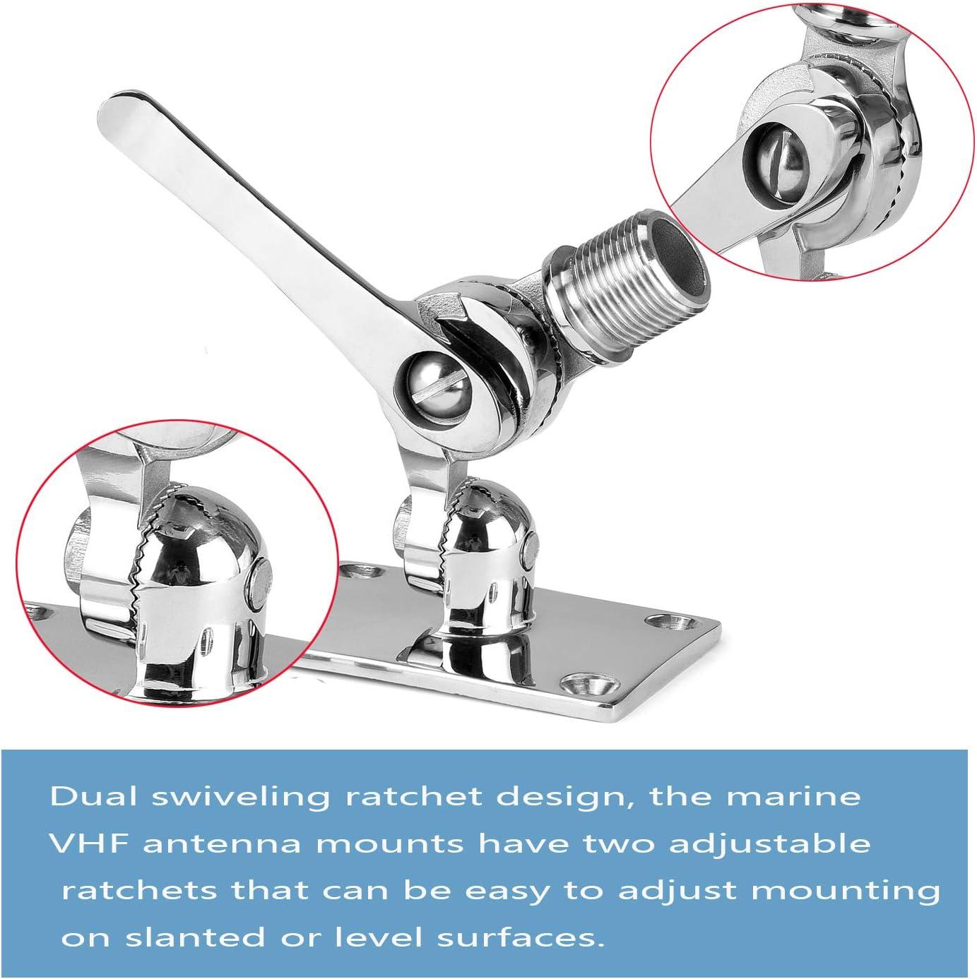 Marine VHF Antenna Mounts, Adjustable Base VHF Antenna Mount for Boat