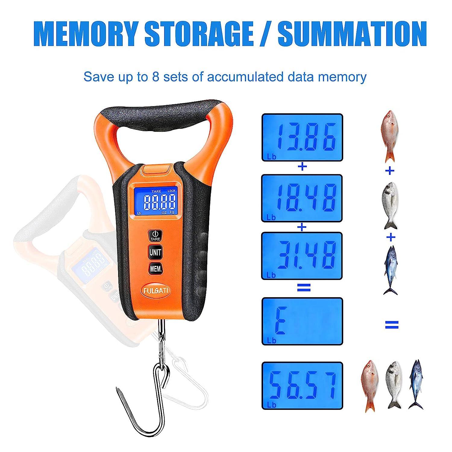 Waterproof Fish Scale Floating Fishing Scale with Lip Gripper, Fish Weighing  Scales with Backlit LCD Display 110lb/50kg, Memory Storage & Summation One  Carry Bag Include-Fishing Gifts for Men