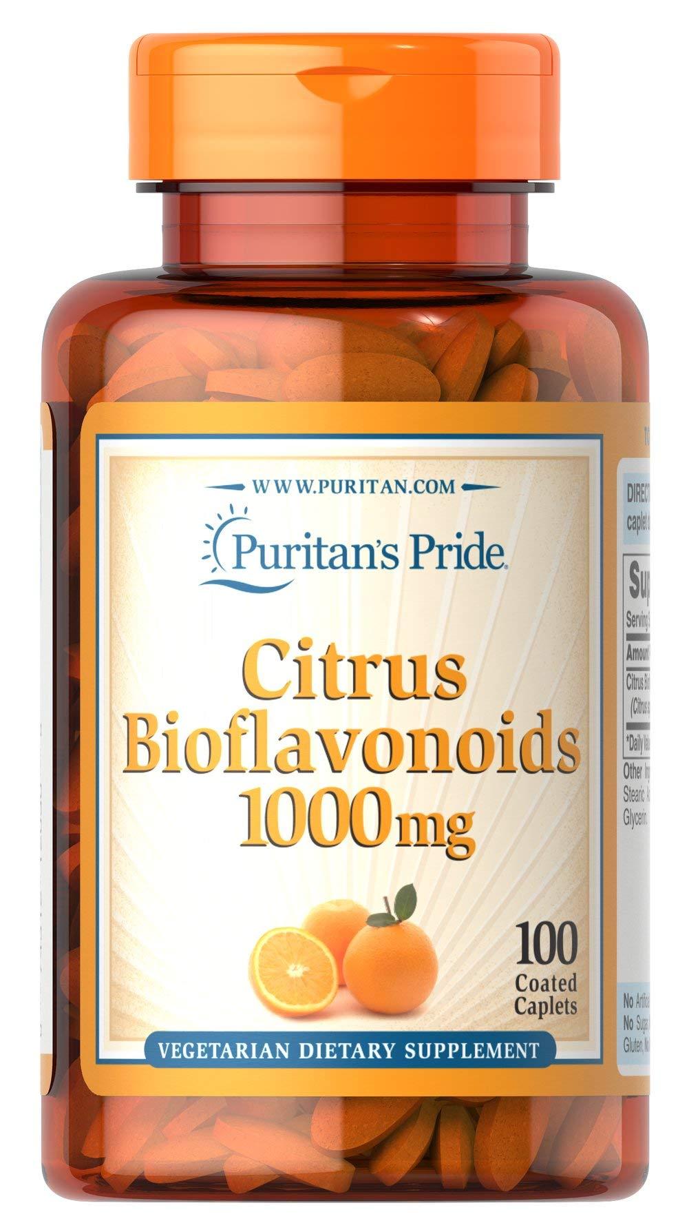Puritan's Pride Citrus Bioflavonoids 1000mg 100 Caplets Powerful Antioxidant Support