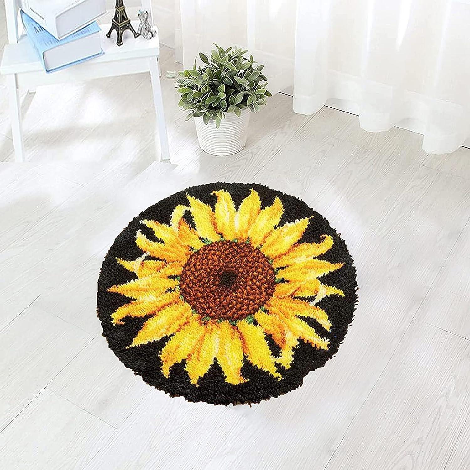 Space Planet Round Shape Latch Hook Kits Pre-Printed Rug DIY Crochet Yarn  Embroidery Needlework Hook and Latch Kit Carpet Cushion Cover Home Sofa
