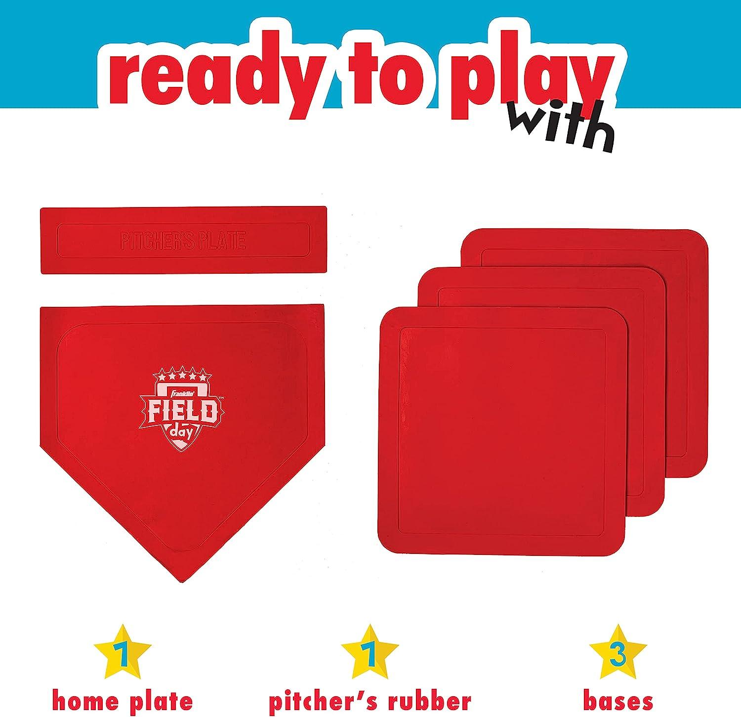 Franklin Sports Field Day Baseball Base Set Throw Down Rubber Bases