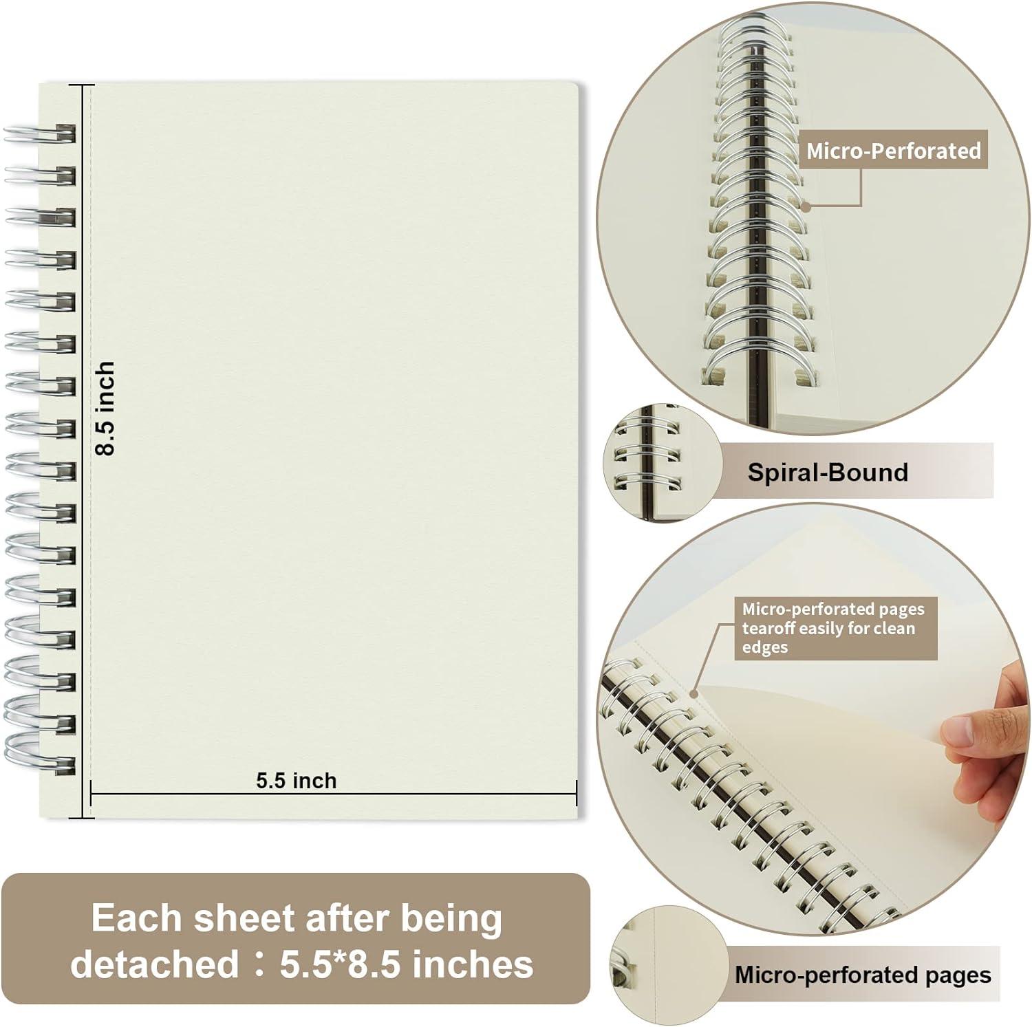Sketch Book 5.5x8.5 - Small Sketchbook for Drawing - Spiral Bound Art  Sketch Pad, Pack of 2, 200 Sheets (68 lb/100gsm), Acid-Free Drawing Paper  for