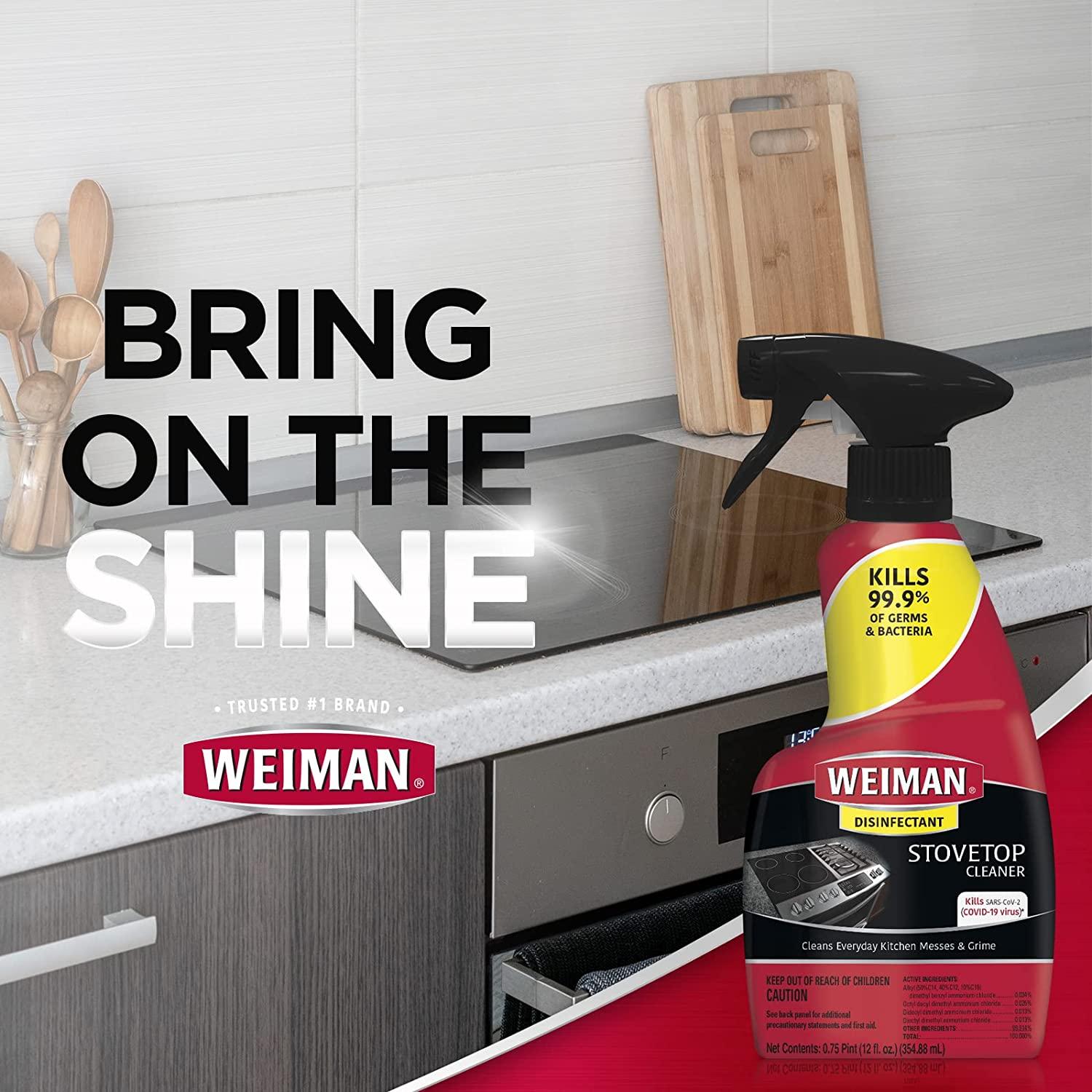 Weiman Stainless Steel Cleaner and Polish, 12 Oz (2 Pack) - Removes  Residue, Grease, and Water Marks from Appliances