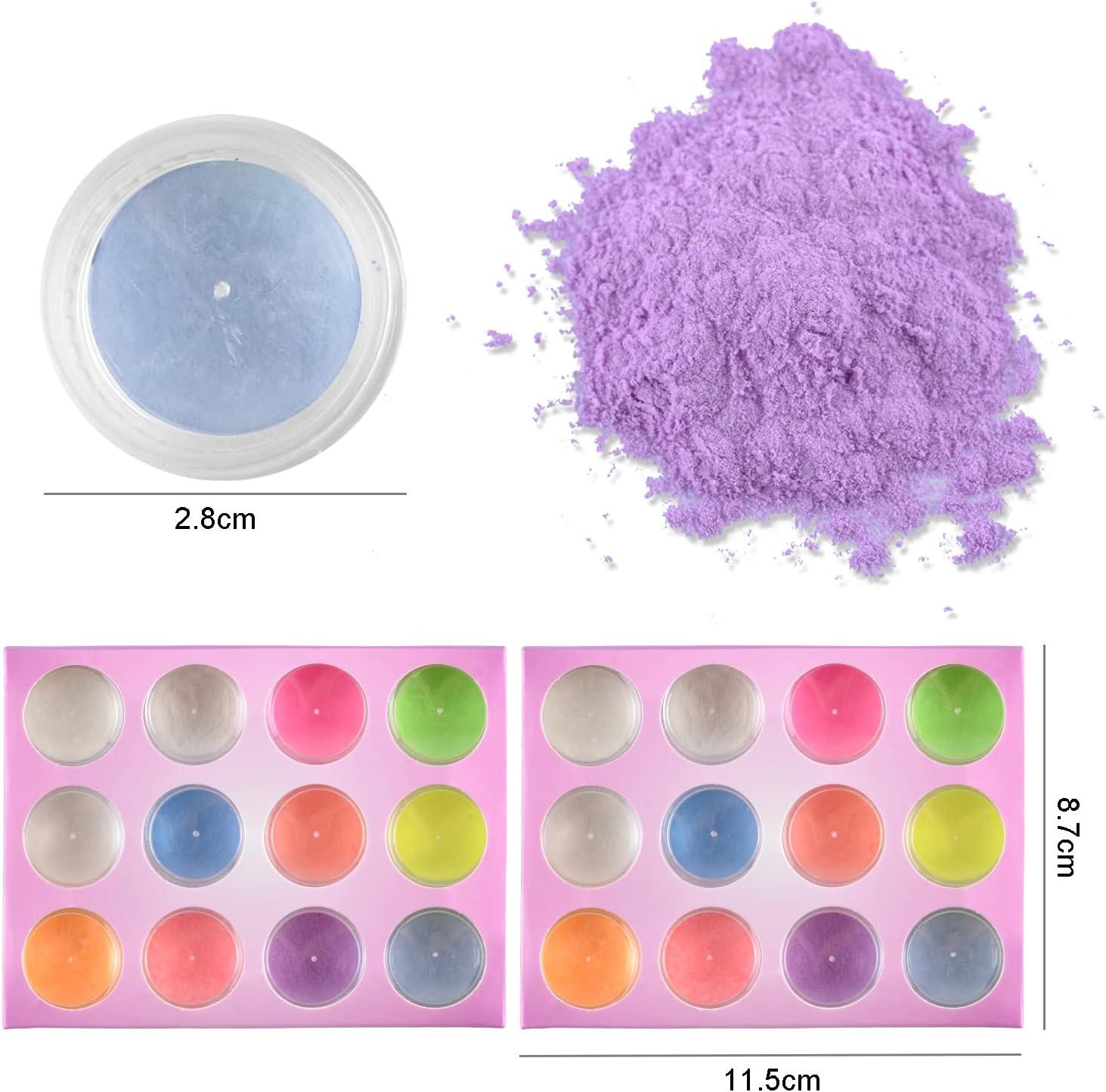 BAIYIYI Glow in The Dark Powder Pack of 24 Luminous Pigment Powder Night  Fluorescent UV Neon Color Changing Pigment Dust for DIY Nail Art Slime  Resin Acrylic Paint Ink Non-Toxic