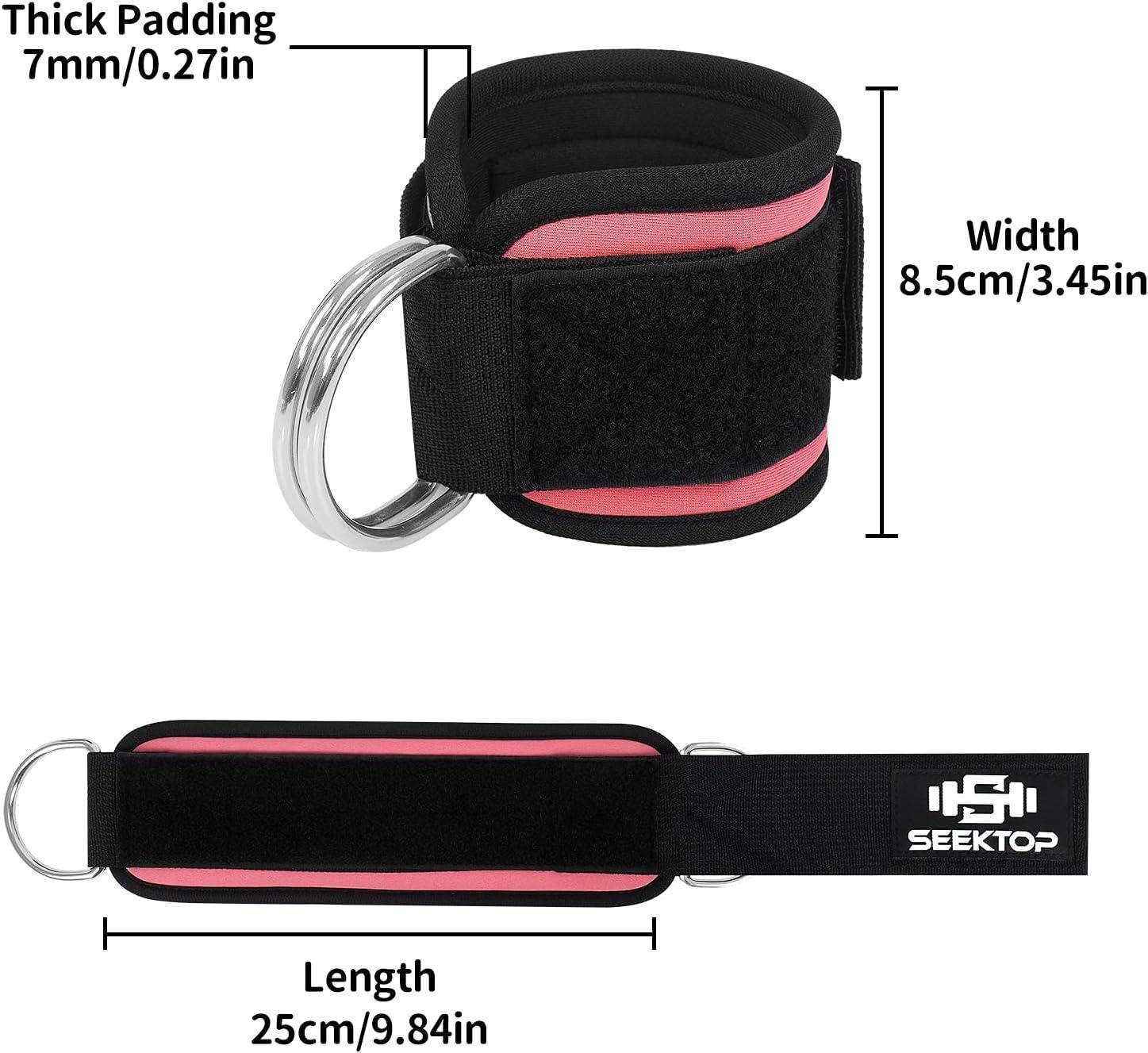 Seektop Ankle Strap for Cable Machine, Comfortable Padded Ankle Cuffs