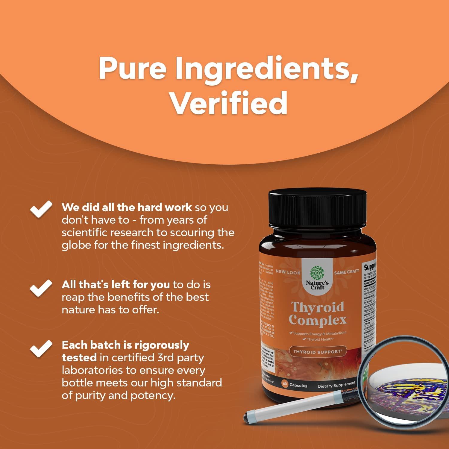 Natures Craft's Thyroid Support Natural Complex Supplement Capsules