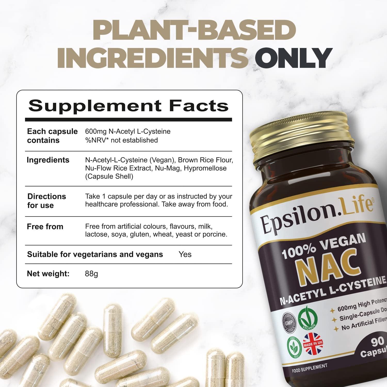 NAC 600mg Vegan Supplement NAcetylCysteine Nutritional Supplements