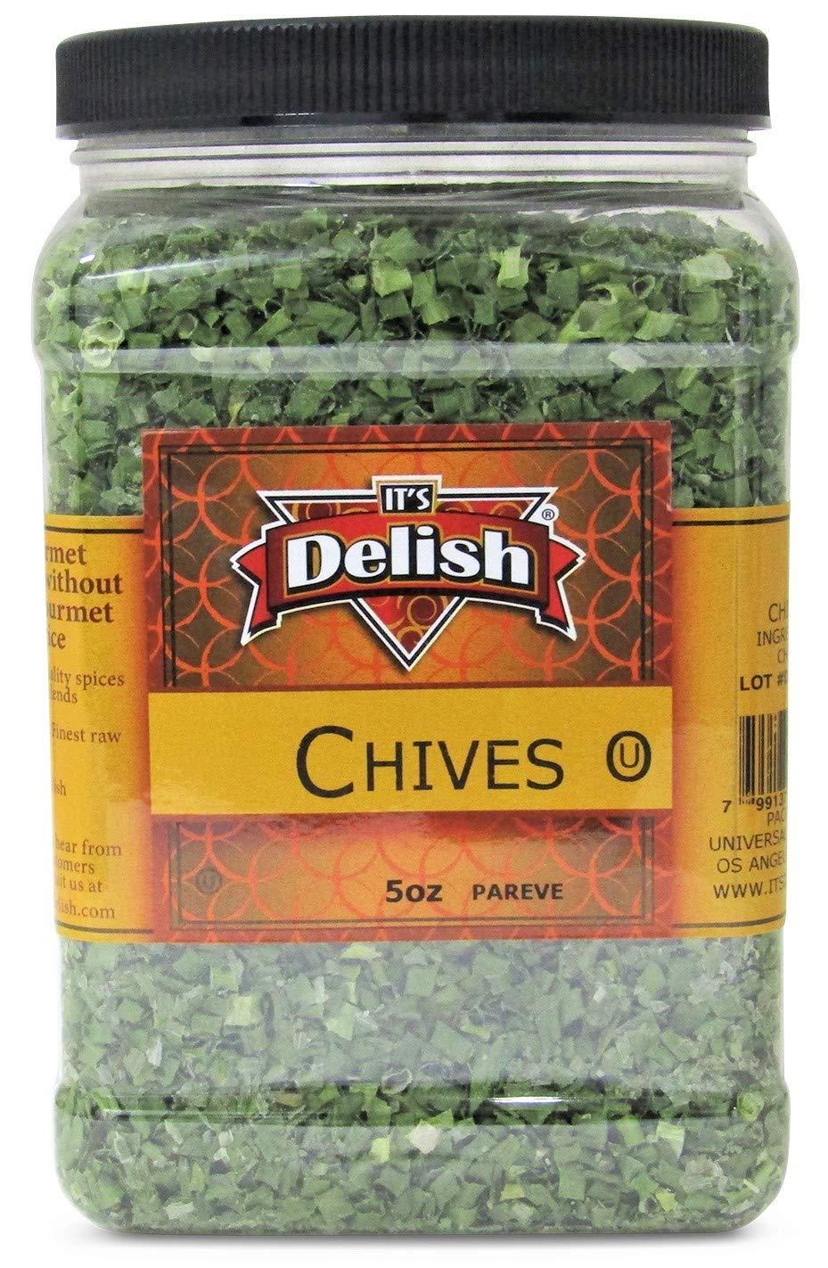 Dried Chives 5 oz Jumbo Reusable Container by It's Delish Premium