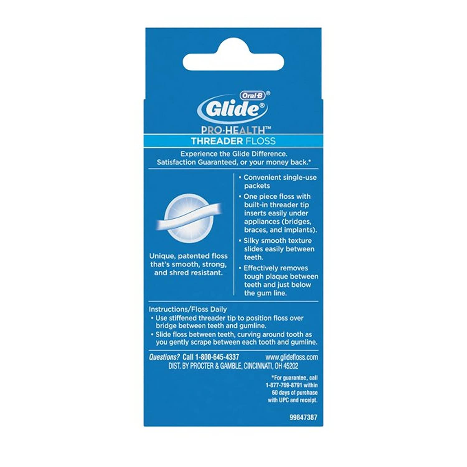 Glide Threader Floss 30Count SingleUse Packets Pack of 4 Dental