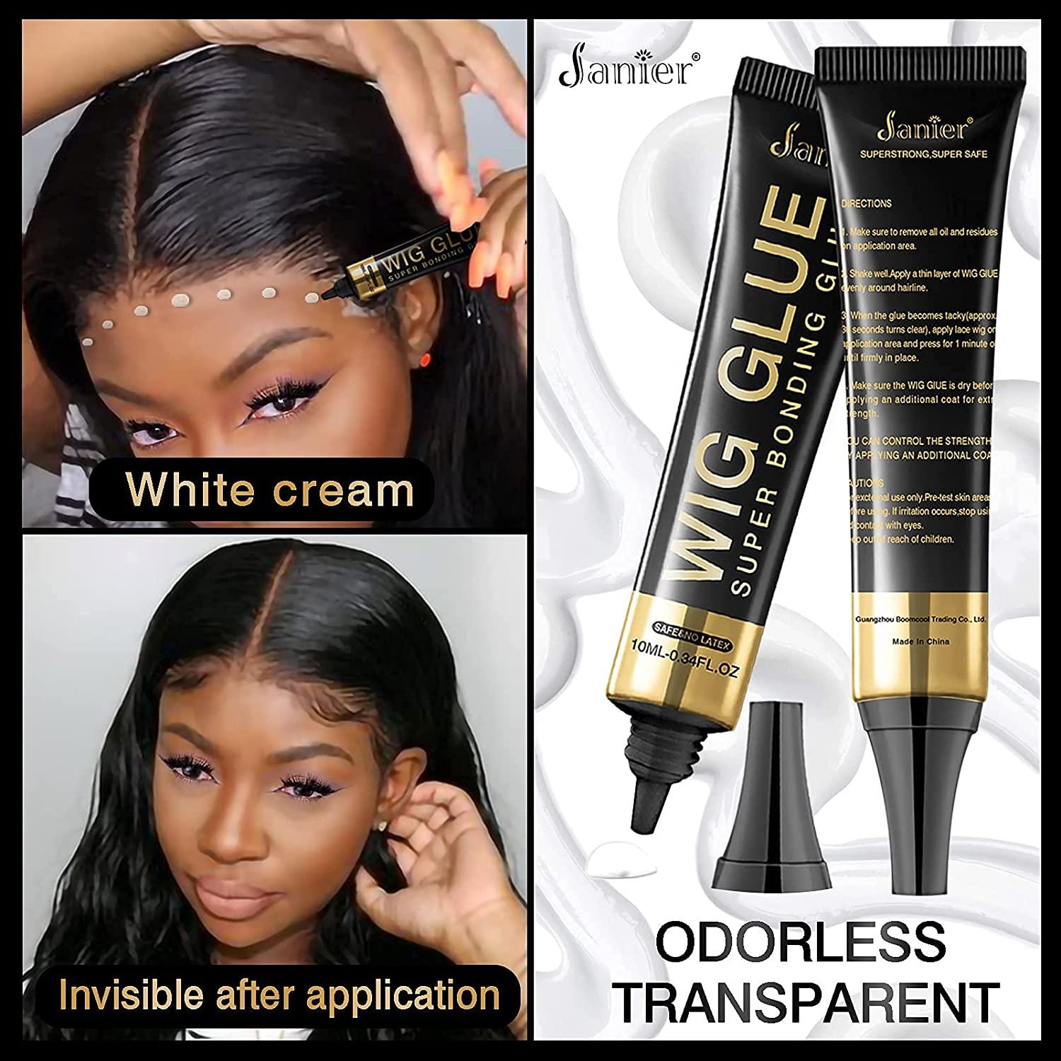 Janier Wig Glue,Lace Front Wig Glue Waterproof and Oil Lace Glue Adhesive Strong Hold Bonding