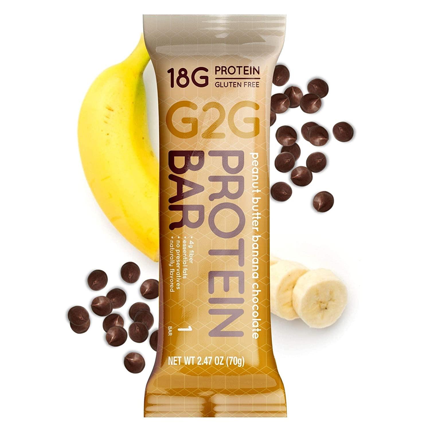 Peanut Butter Banana Chocolate G2G Protein Bar Healthy Snack & Meal