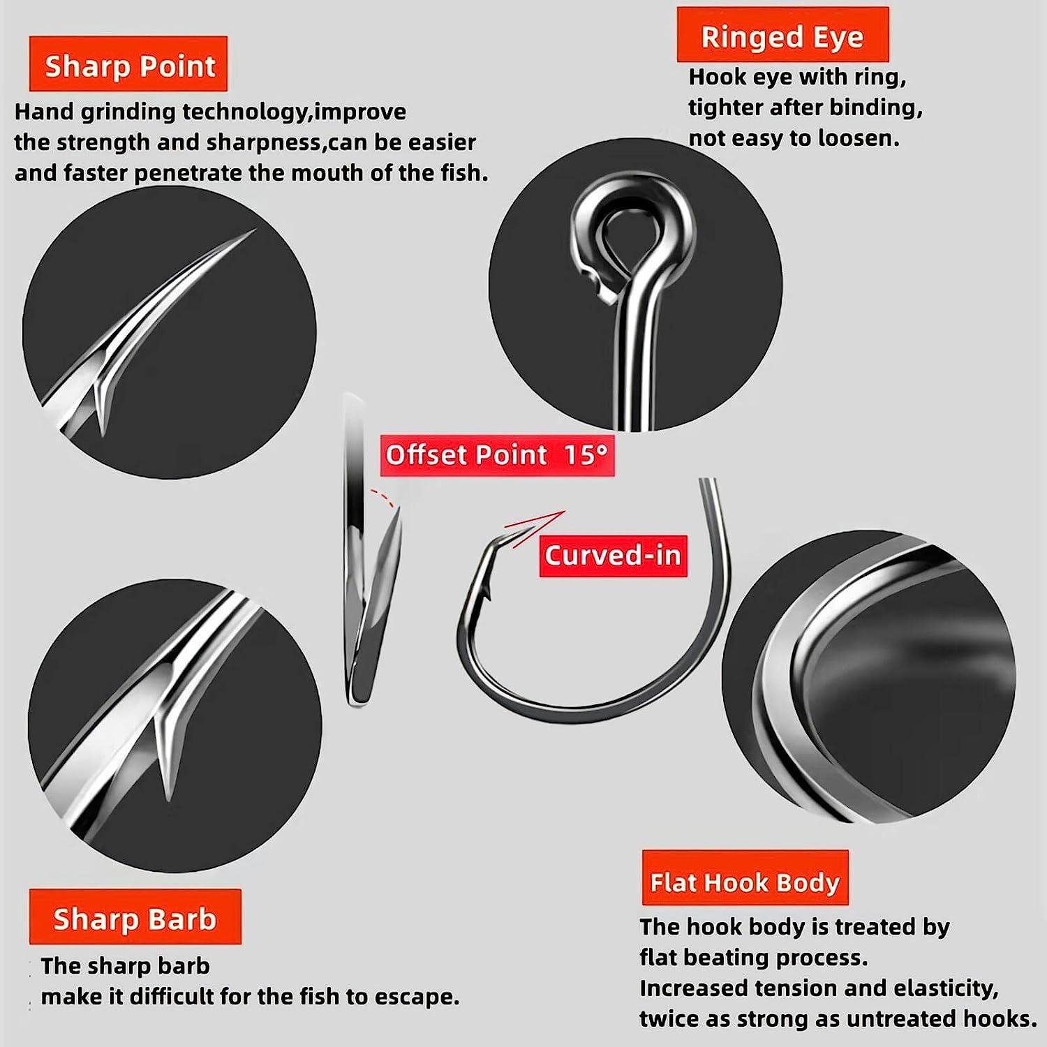 220-Piece Fishing Hooks Set | 2X Strong Circle Hooks for Freshwater &  Saltwater Fishing | Offset Octopus Catfish Hooks in Multiple Sizes | BLACK  Finish | Buy Now with Express International Delivery | GoSupps.com