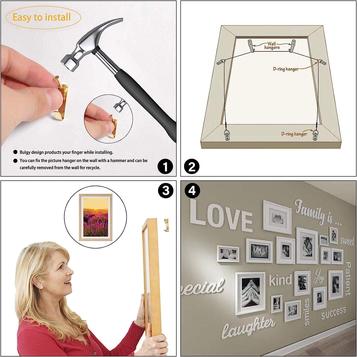 Hooks for Hanging Pictures with Nails - ROBUST 50pcs Picture