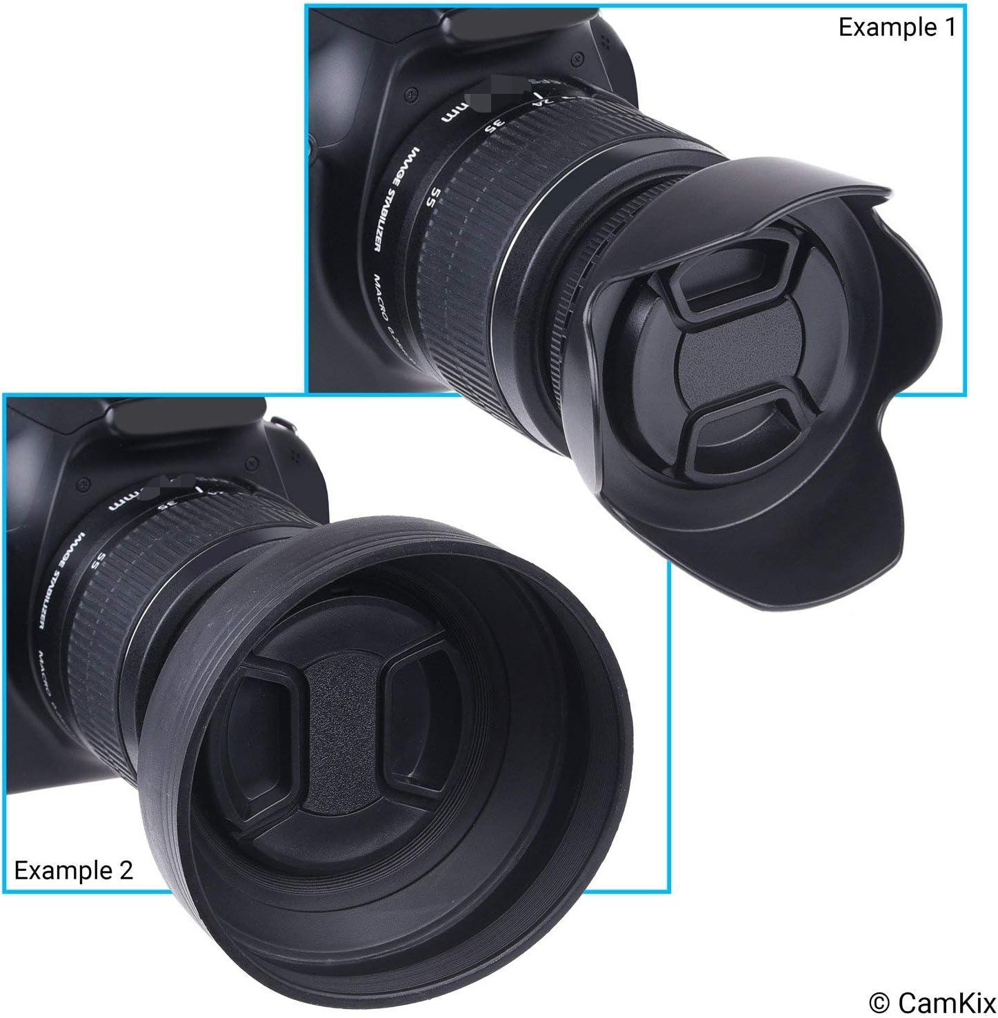 77mm Set of Rubber Camera Lens Hoods and Lens Cap Tulip Flower