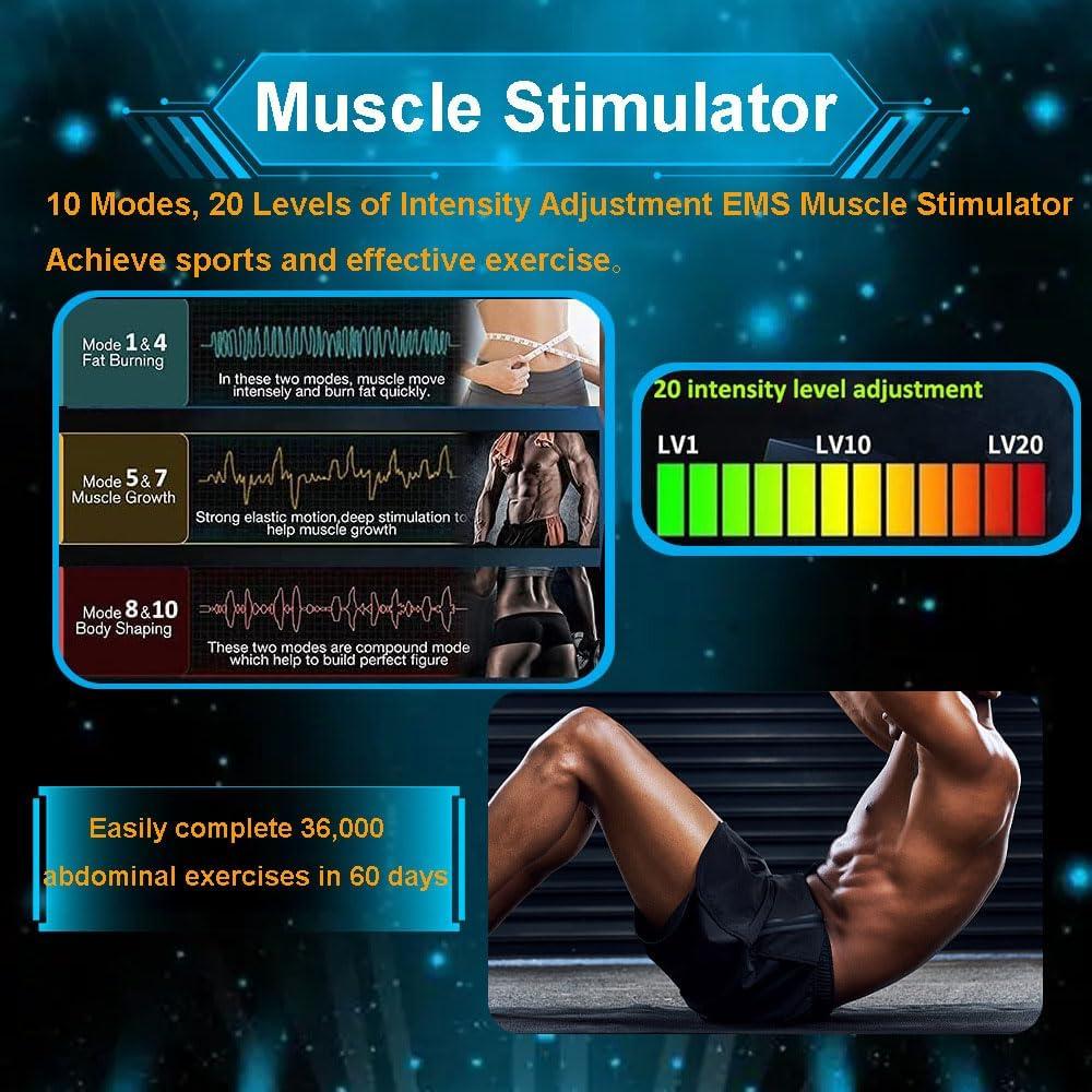 Yonars EMS Abdominal Muscle Trainer - 10 Stimulation Areas 20 Training  Modes for Effective Belly Arm & Leg Fitness | International Shipping  Available | Buy Now with Express International Delivery | GoSupps.com