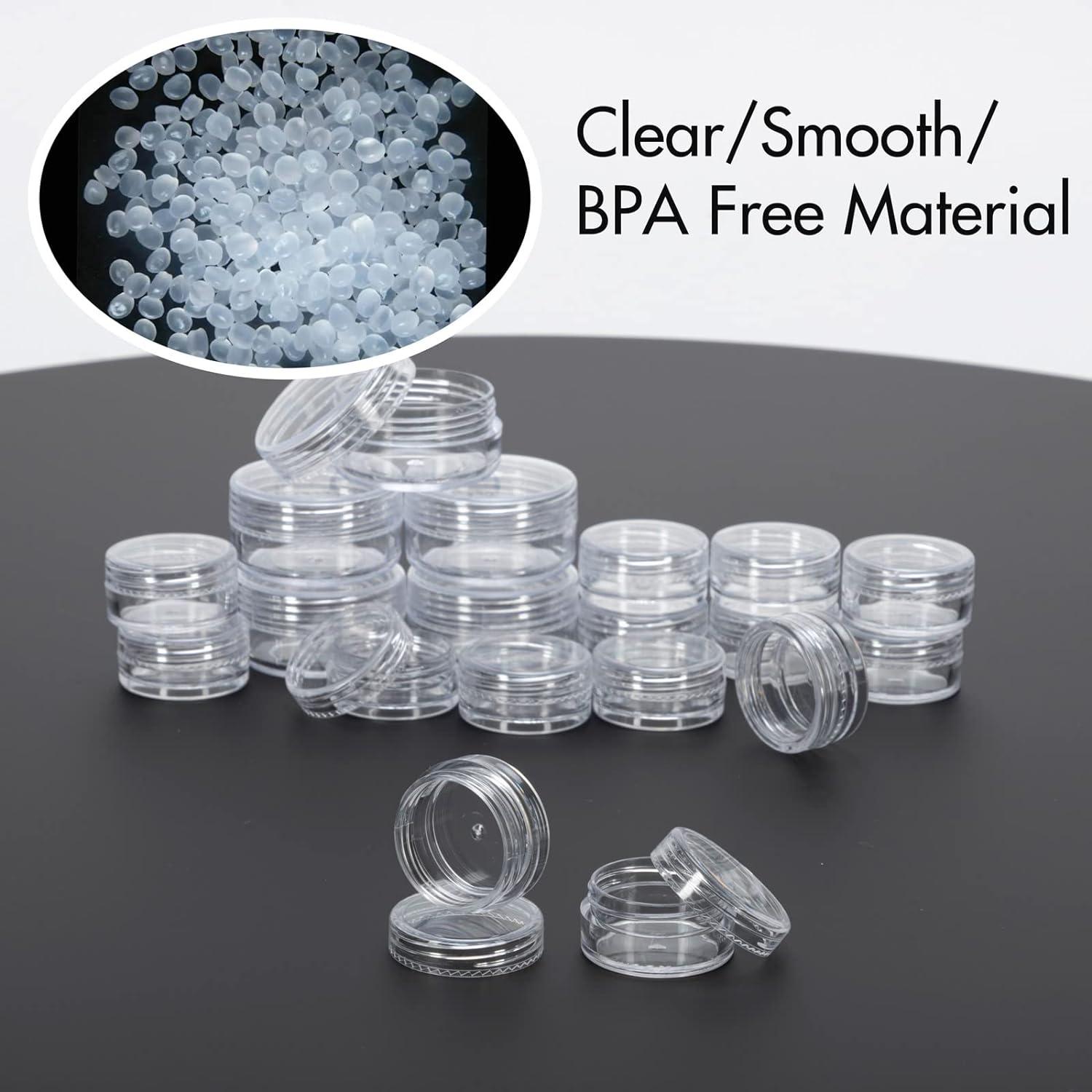 ZEJIA Sample Containers Tiny Sample Jars with Lids 3 Gram Cosmetic  Containers with lids Clear Lip Balm Containers (25 Pieces) 3g-25 Count