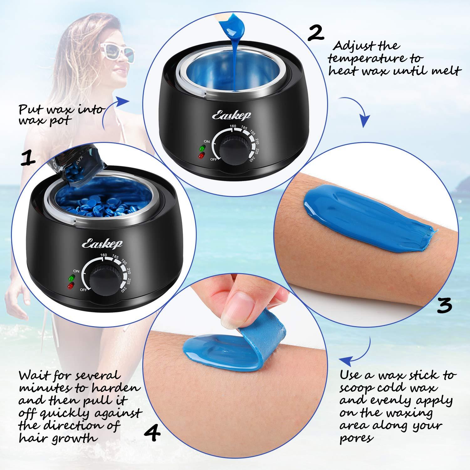 Easkep Waxing Kit, Wax Kit For Hair Reoval, 6 Adjustable Teperature - View #7