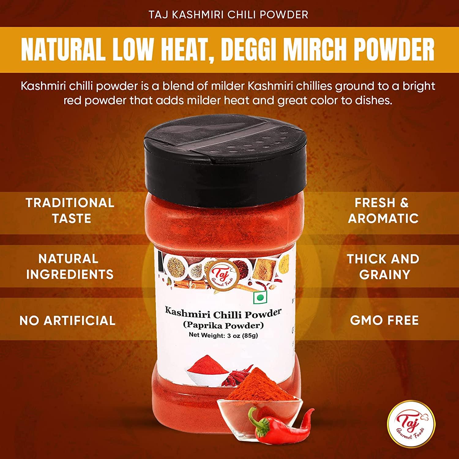 TAJ Kashmiri Chili Powder (Deggi Mirch Lal Mirch Chilly Powder) (Mild