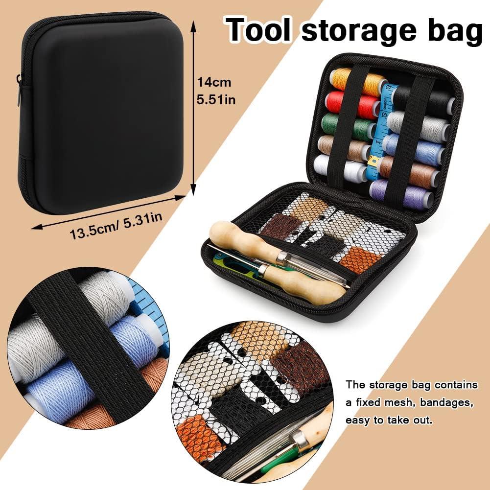 60 Pcs Leather Sewing Kit Hand Sewing Upholstery Repair Kit for Car Seat  Sofa