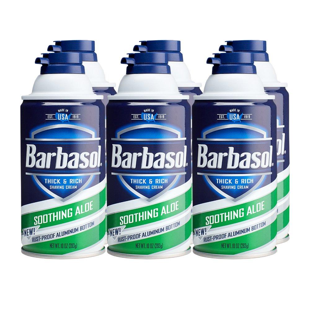 Barbasol Soothing Aloe Shaving Cream for Men 10 oz Pack of 6