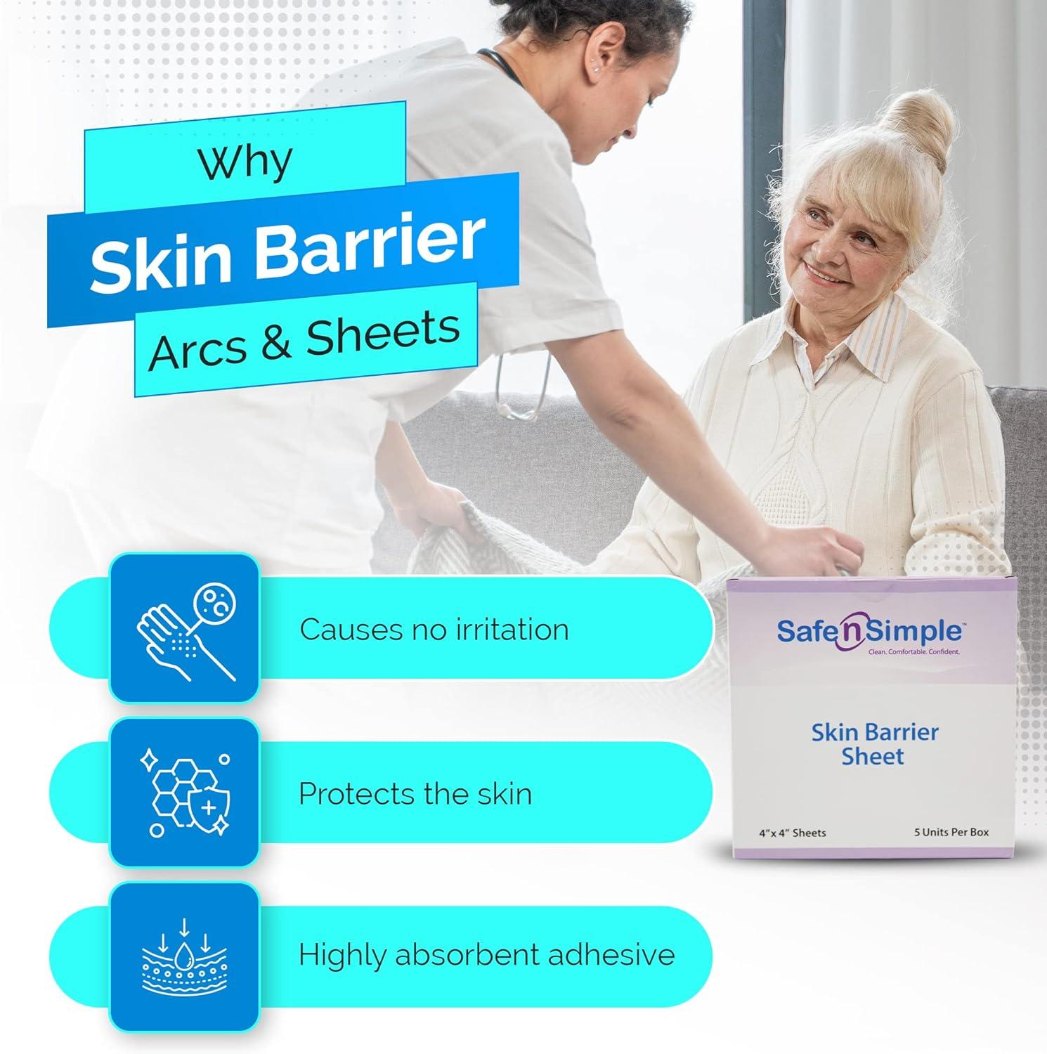 Safe n' Simple Skin Barrier Sheets with Aloe and Zinc Oxide 4 x 4