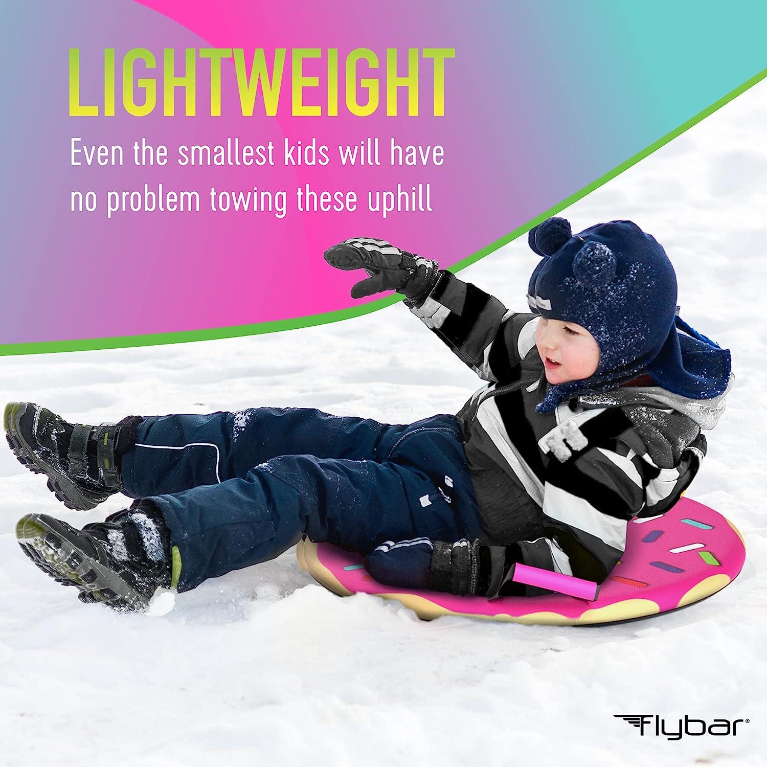 Flybar Snow Sled for Kids - Foam Saucer Disc Sled, Ages 6+, Easy