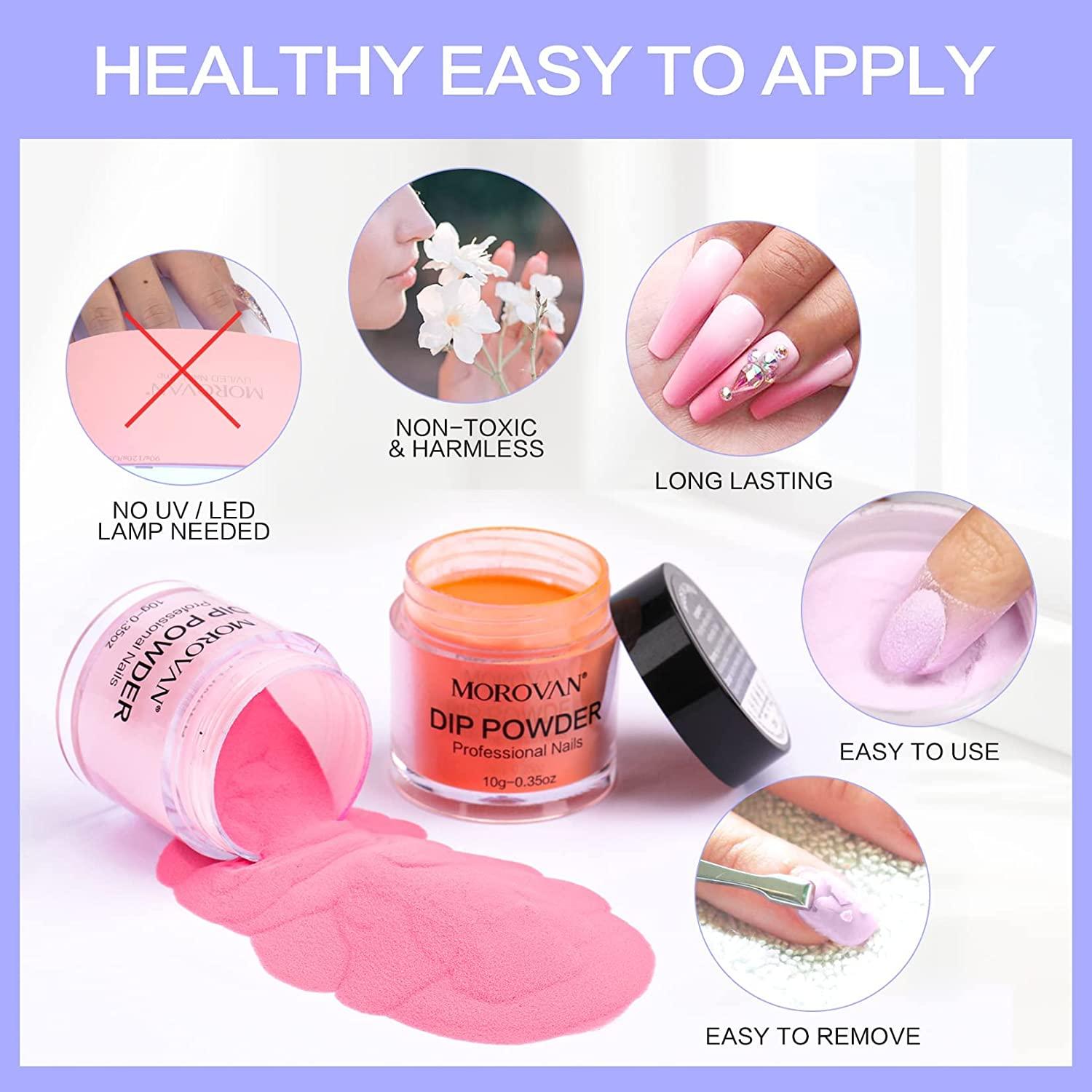 Morovan 30Pcs Dip Powder Nail Kit 22 Colors Dipping Powder Kit Starter