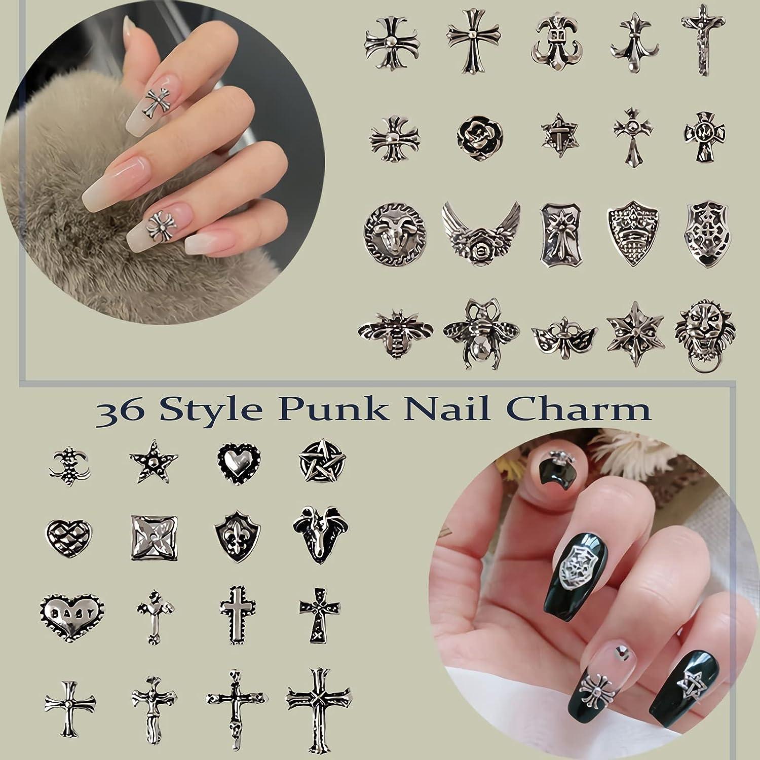 RODAKY Nail Art Charms Sliver Metal Planet Nail Charms with Crystal  Rhinestone 3D Punk Star Nail Supplies 6 Colors Saturn Shape Nail  Accessories for