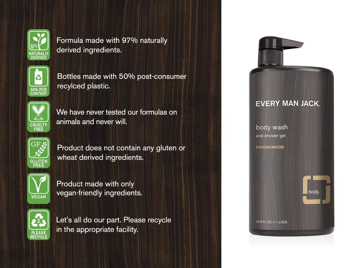 Every Man Jack Body Wash, Sandalwood 33.8ounce