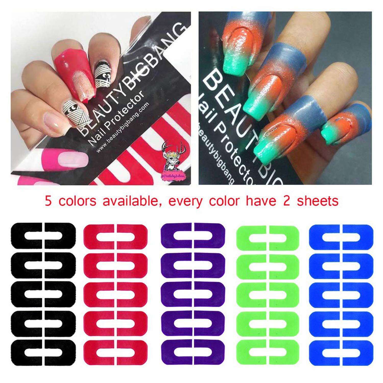 BEAUTYBIGBANG Plastic Nail Polish Protector 10 Sheets 100 Piece