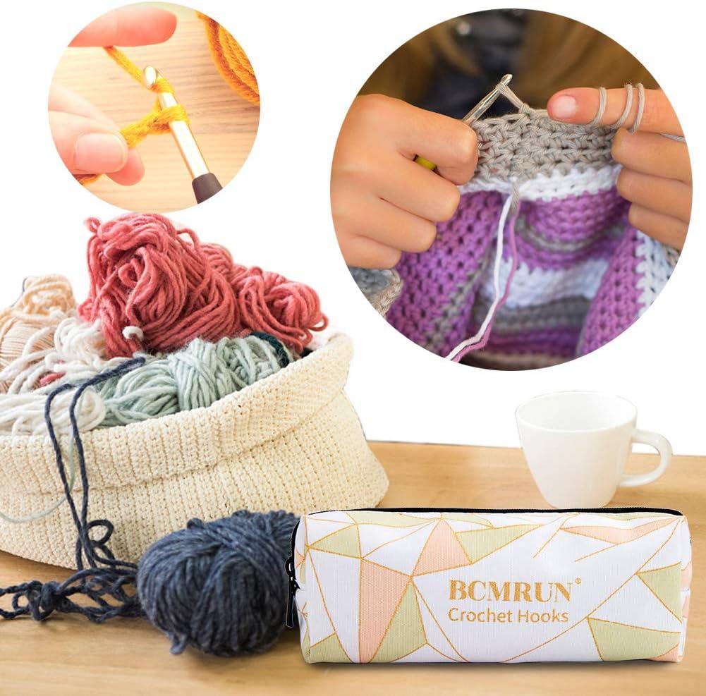 BCMRUN Crochet Hooks Set,14 PCS 2mm(B)-10mm(N) Ergonomic Soft Grip Handles Yarn  Knitting Needles Kit with Case for Arthritic Hands, Extra Long Knit Needles,  Best Gift for Women 2mm(B)-10mm(P)
