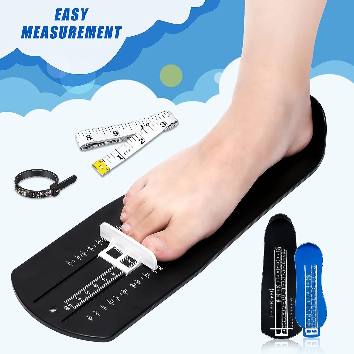 Weewooday 2 Pieces Shoes Measuring Sizer Foot Measuring Devices Feet Shoes  Sizer Measuring Device Ruler with Measuring Tape and Ring Sizer for Infants  Kids Men Women Adults (US Size Standard)