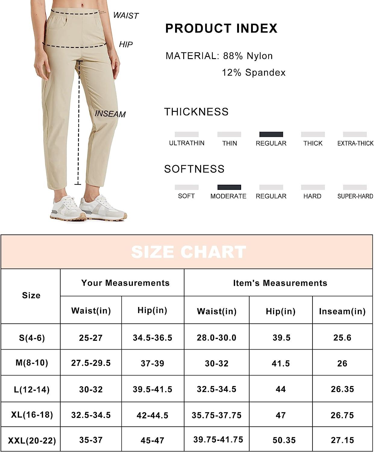 Libin Womens Golf Pants Quick Dry Hiking Pants Lightweight Work Ankle Dress  Pants for Women Business Casual Travel Black Large