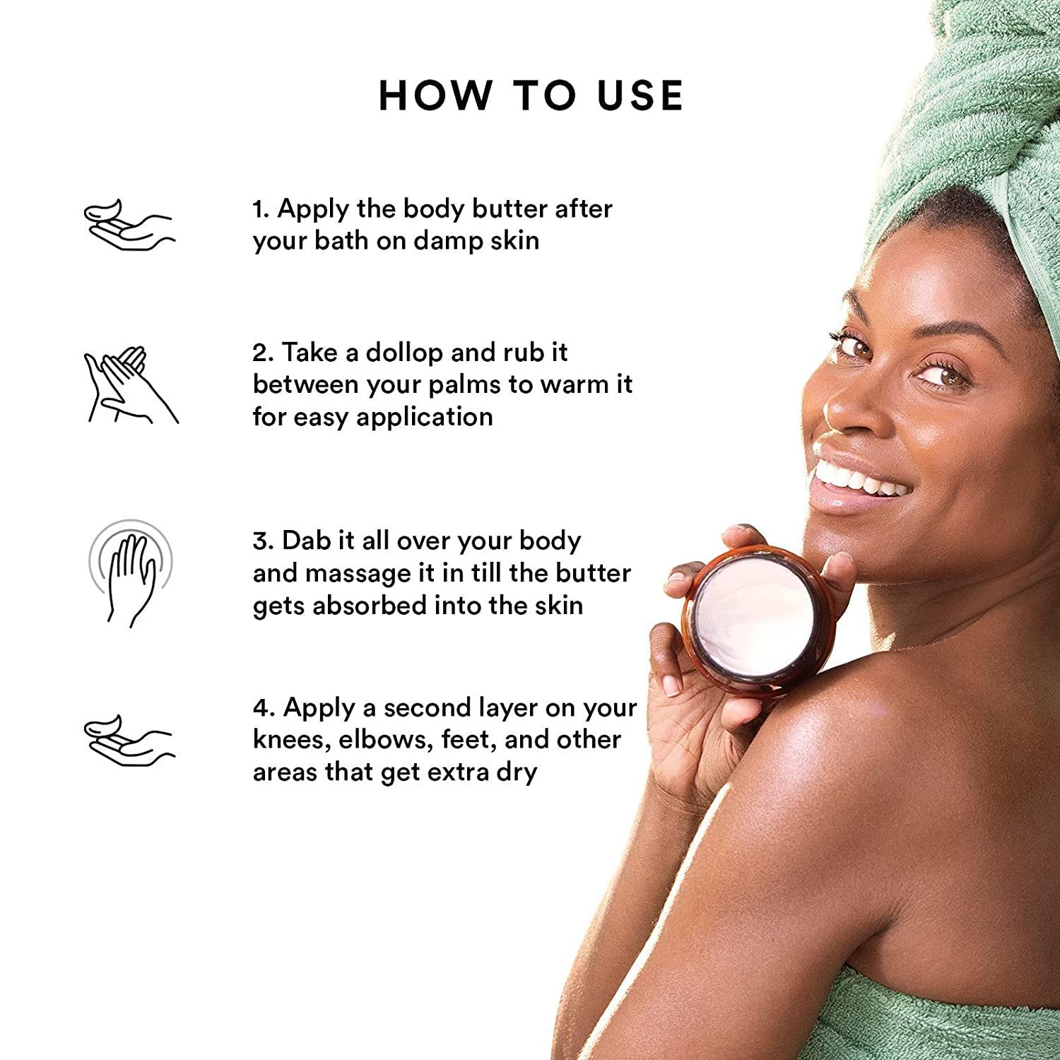 WOW Skin Science Shea Body Butter Almond, Pure Shea Butter for Skin