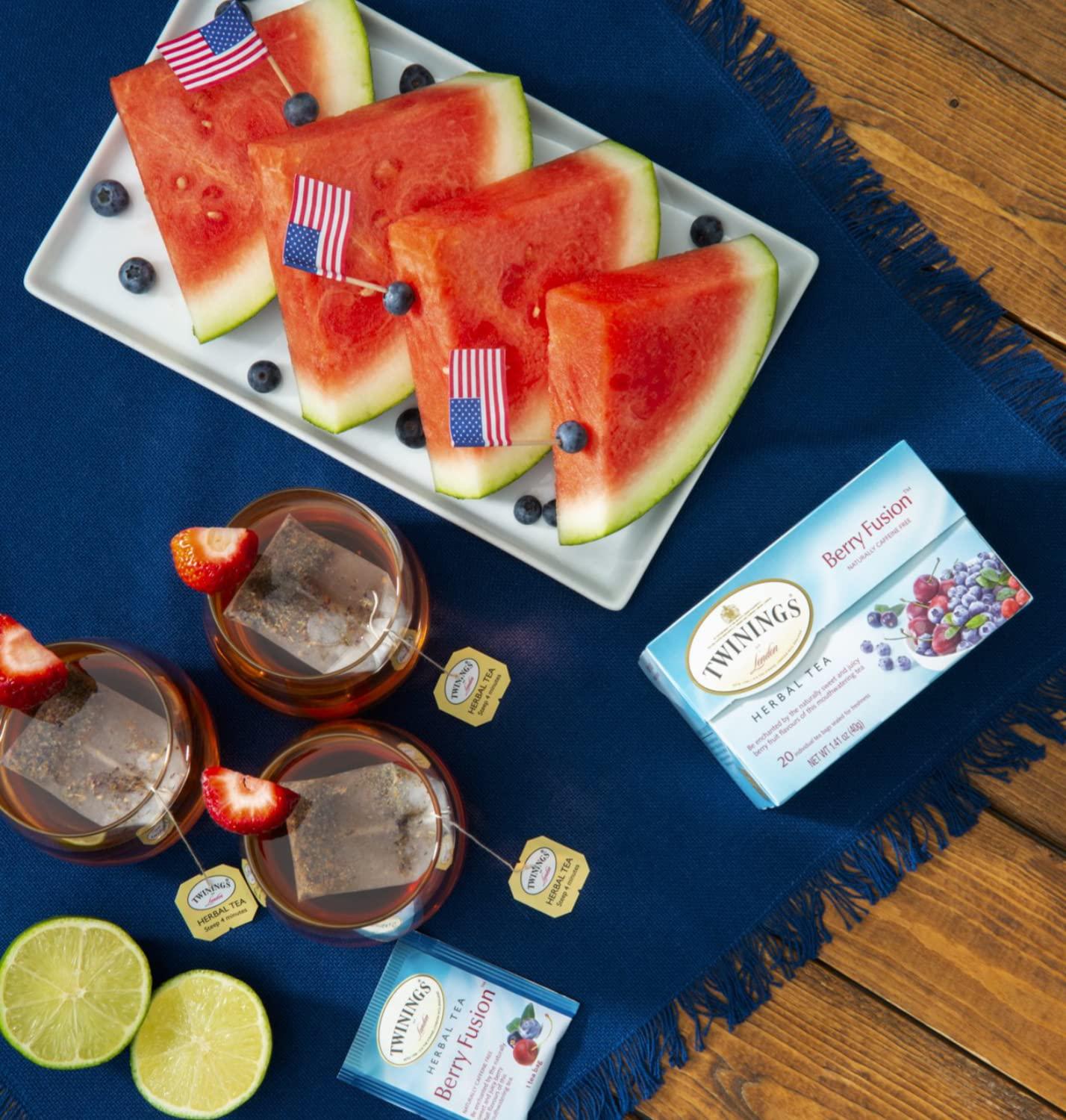 Twinings Herbal Tea Bags 40 Individually Wrapped Tea Bags Variety Pack with 12 Flavors