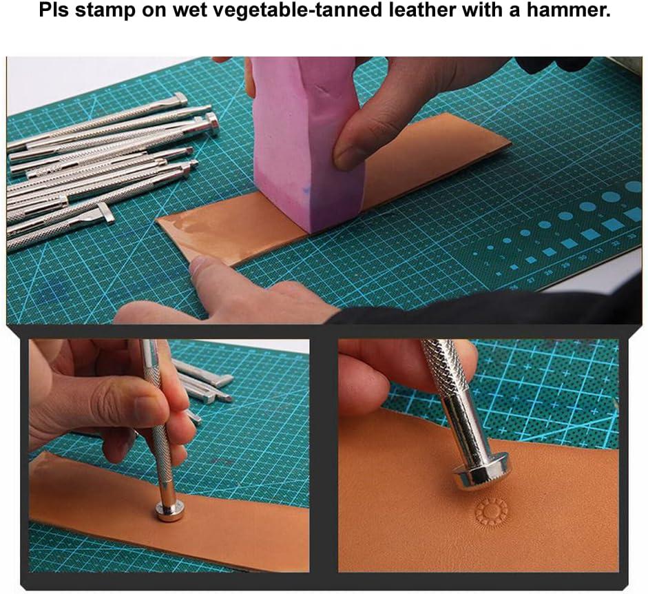 PANSHIYON Leather Stamps 3 Pack Professional Leather Stamping Tools for