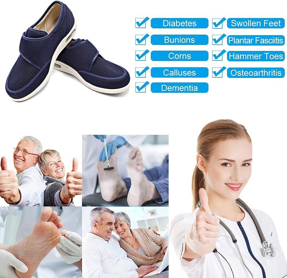 Ouderen Orthopedische schoenen voor dames en heren, Extra brede breedte Open sandalen Verstelbaar Diabetisch oedeem Slipper Indoor/Outdoor huisschoenen,Black,39