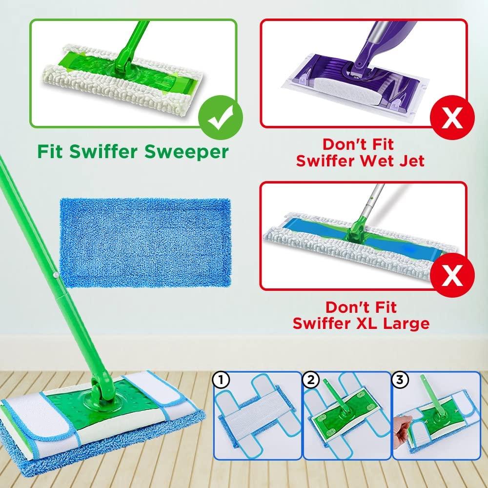 Replaceable Floor Mop Pad Compatible with Swiffer Sweeper Mops Reusable  Durable Microfiber mop pad, Hand Washable Machine wash pad (8)