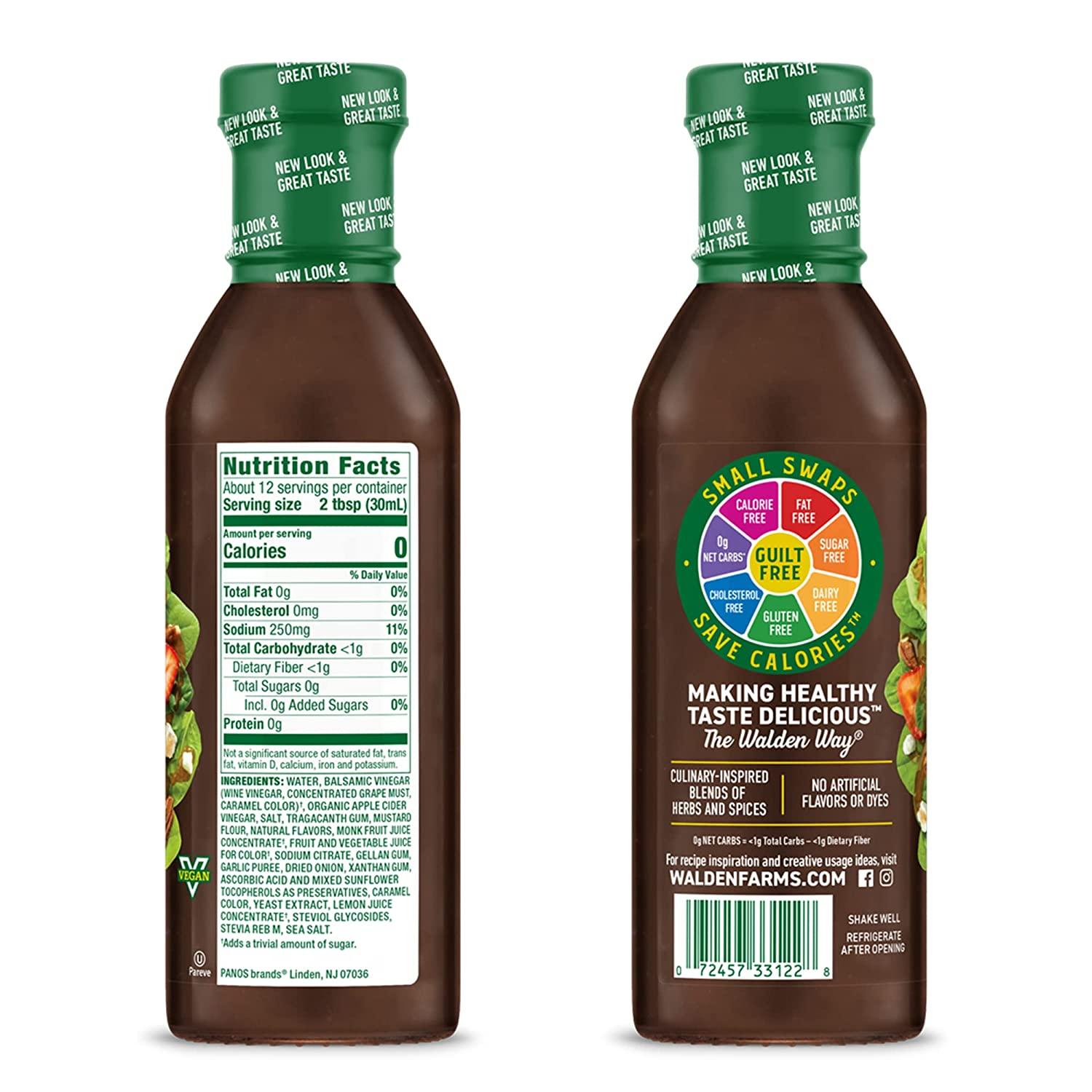 Walden Farms Honey Balsamic Vinaigrette Dressing 12 oz. Bottle Fresh