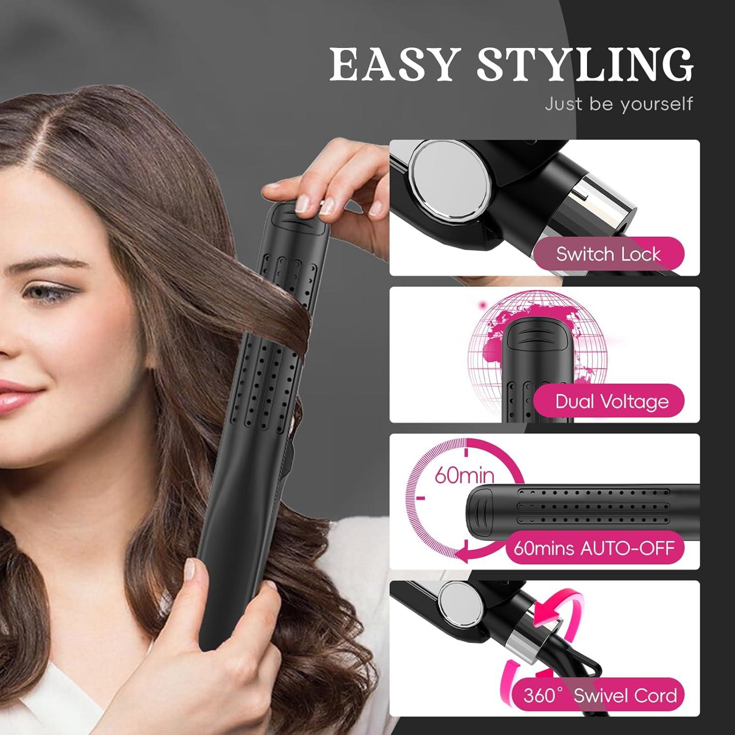 SKIMI Airflow Styler Curling Iron & Titanium Flat Iron