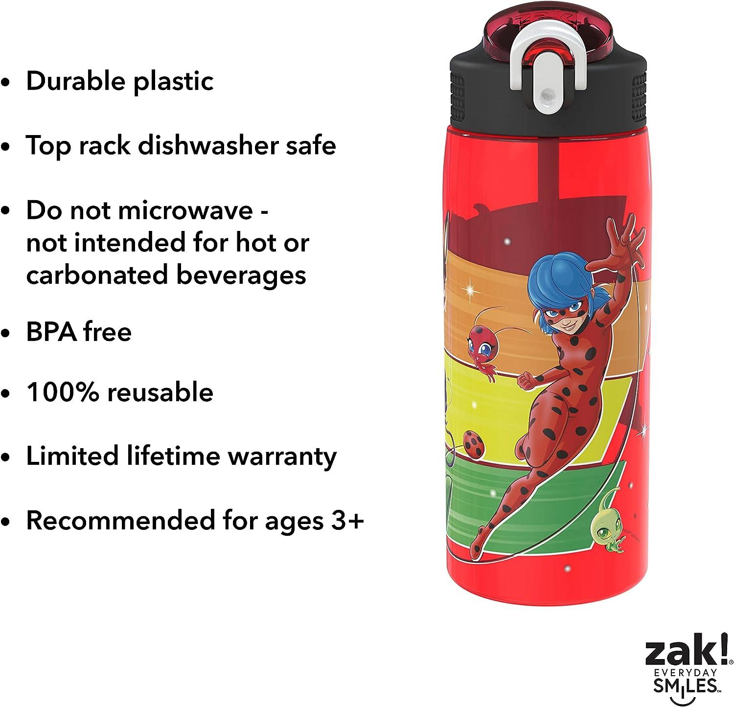 Zak Designs Miraculous Ladybug Water Bottle For School or Travel
