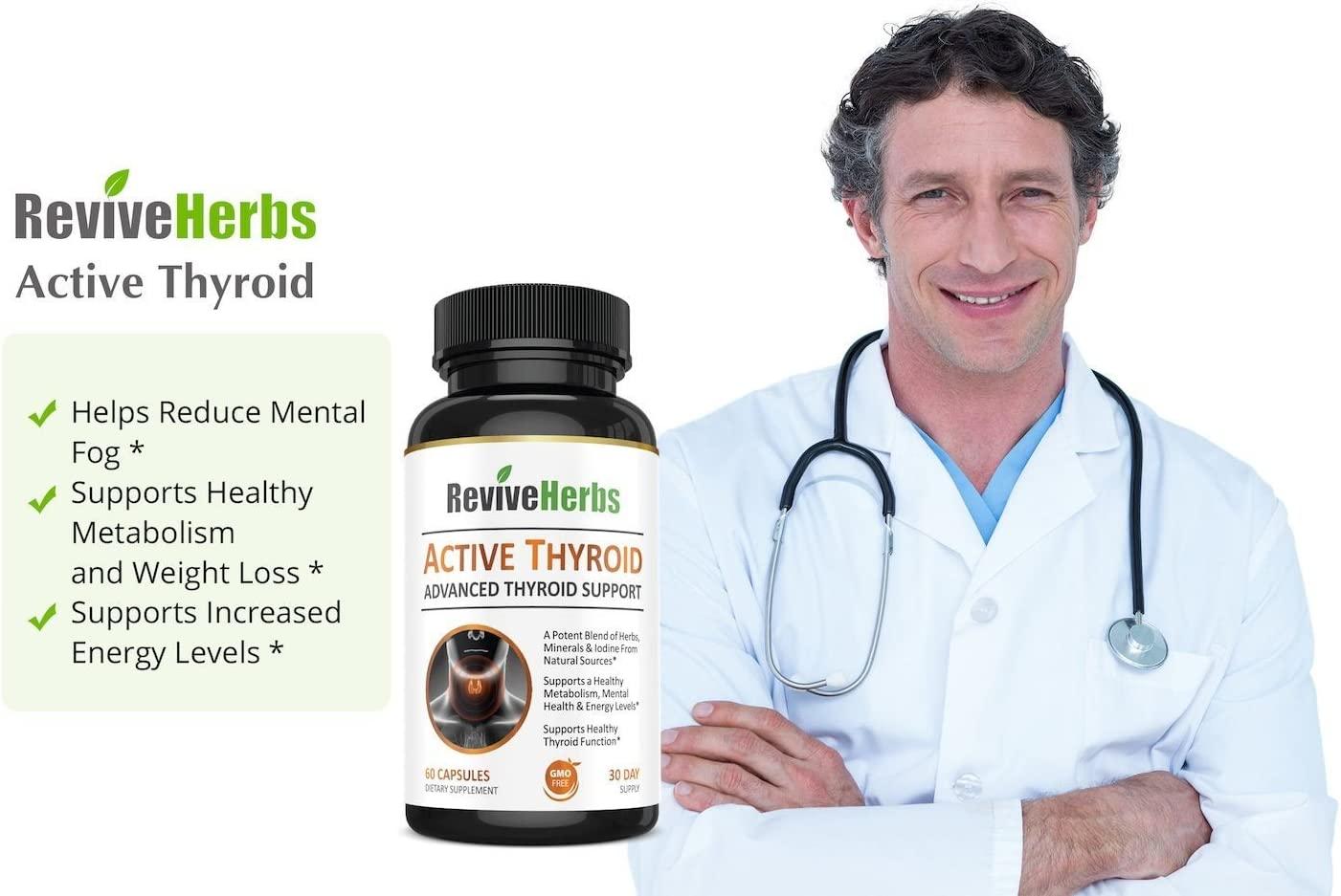 Revive Herbs Premium Thyroid Support for Hypothyroidism, Weight Loss